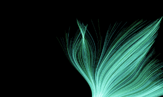 创意多彩极光 发光树 发丝 动态 生长 js特效动画